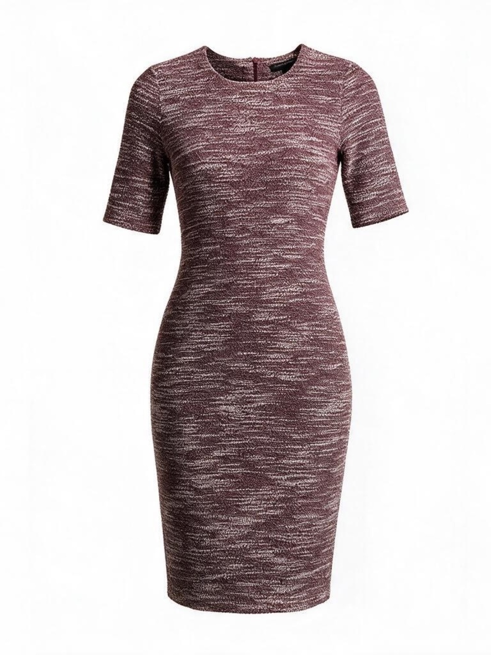 Banana Republic Heathered Burgundy Short Sleeve Midi Dress